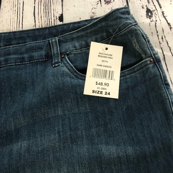 NWT! FTF Asher patchwork distressed jeans size 24 - Picture 8 of 8